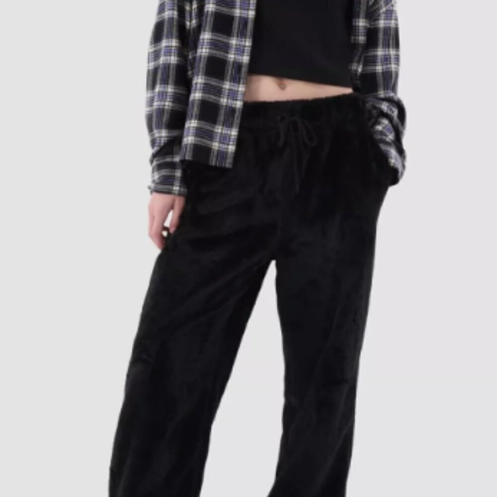 Plush Black Jogger Pants